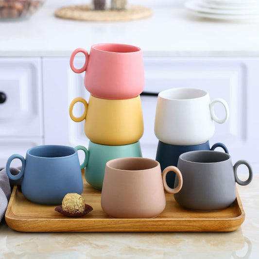 Ceramic pastel color novelty coffee mugs